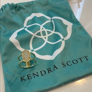 Gold plated Ring with Iridescent Drusy stone